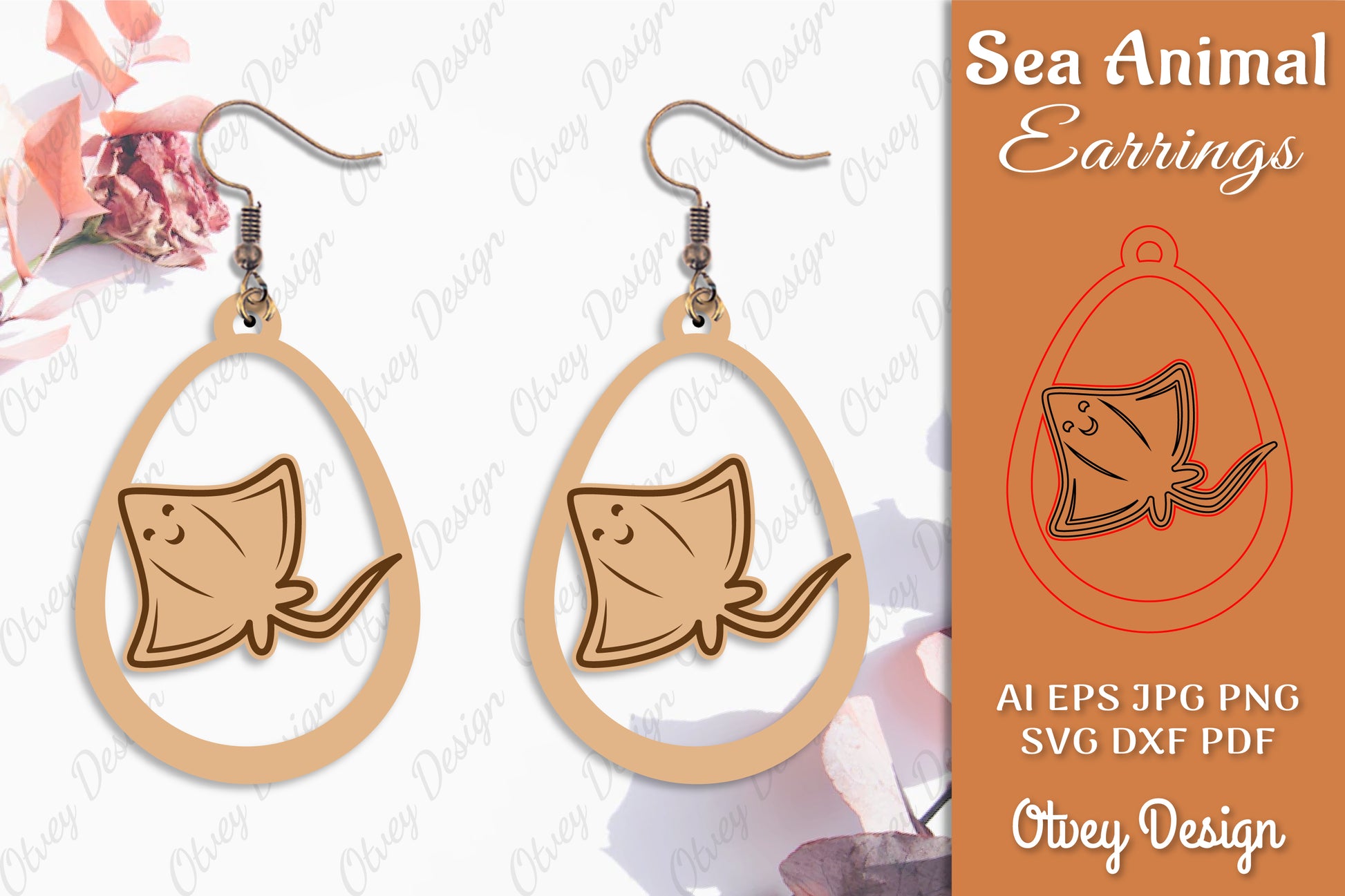 Earring Sea Animal Laser Cut SVG Bundle 6 - CraftNest - Digital Crafting and Art
