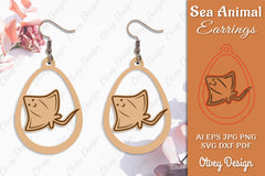 Earring Sea Animal Laser Cut SVG Bundle 6 - CraftNest - Digital Crafting and Art