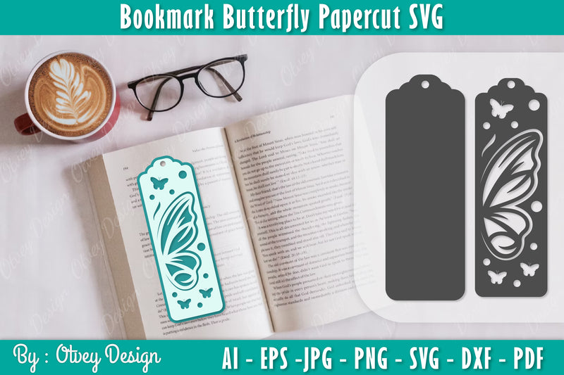 Bookmark Butterfly SVG Bundle 12 - CraftNest - Digital Crafting and Art