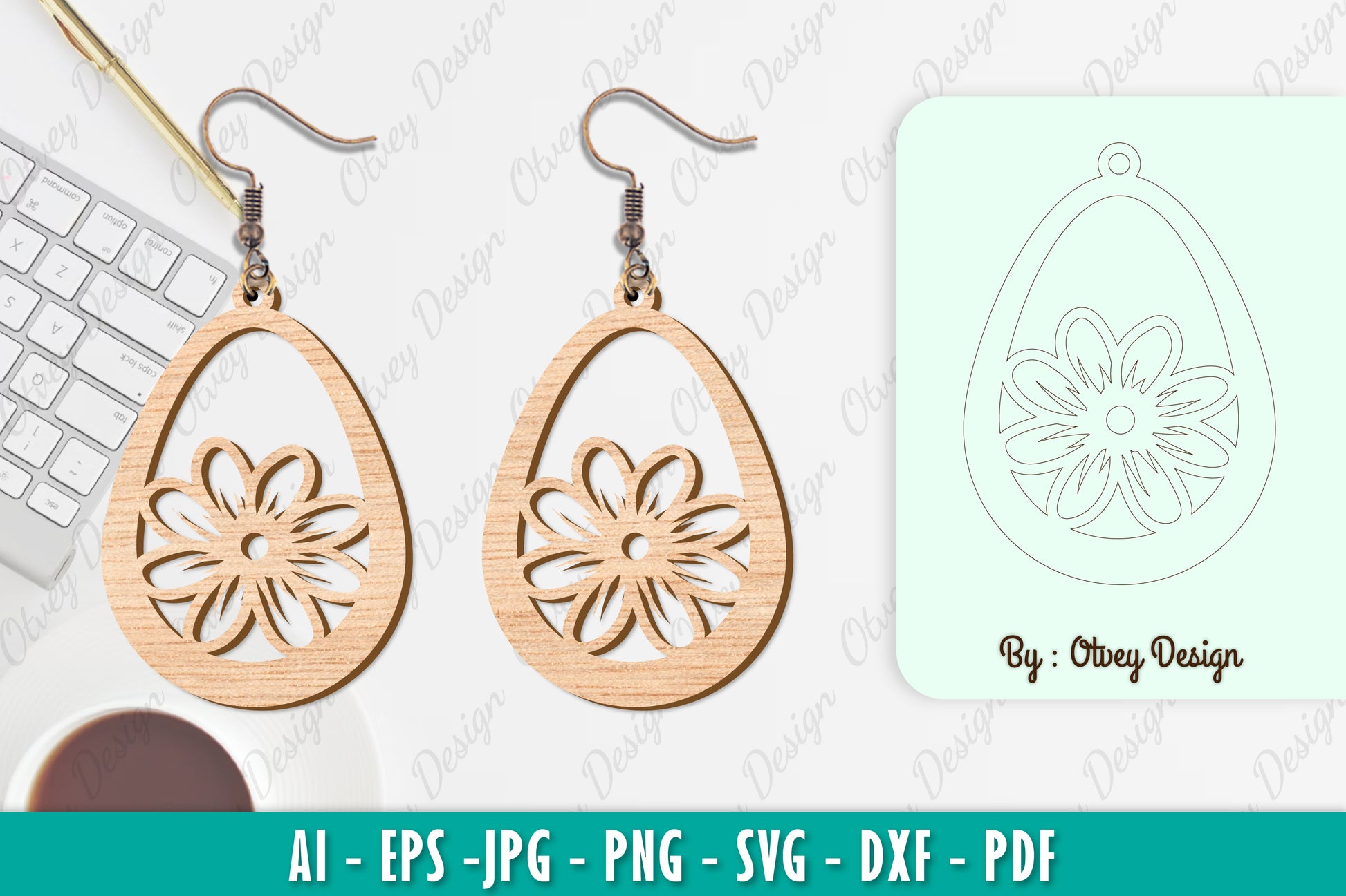 Flower Earring SVG Bundle 20 - CraftNest - Digital Crafting and Art