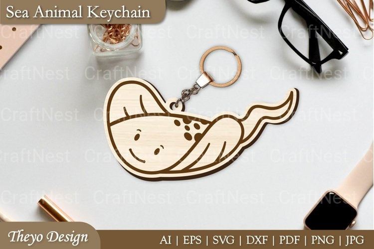 Cute Sea Animal Keychain SVG Bundle