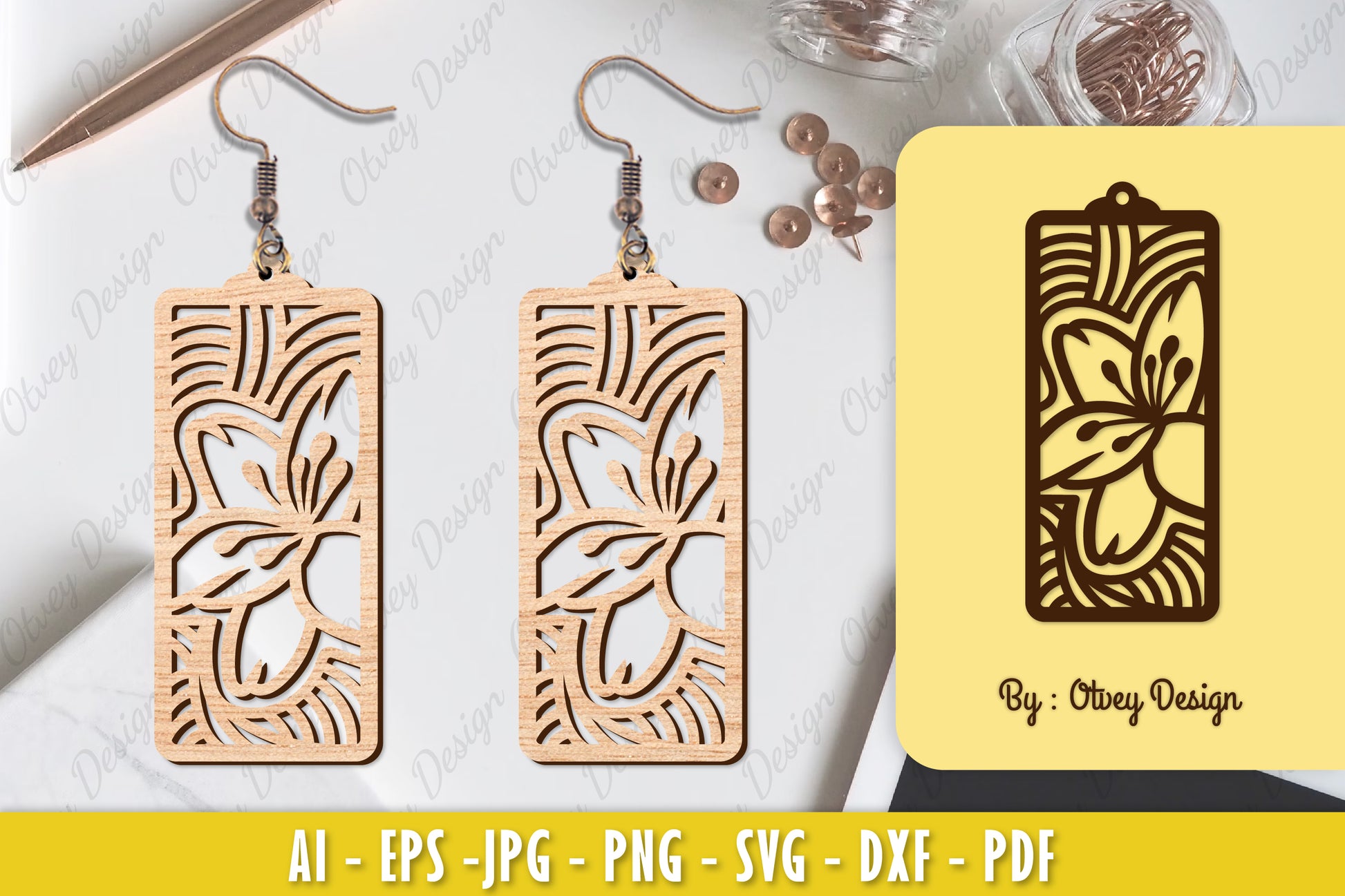Flower Earring Laser Cut SVG Bundle 106 - CraftNest - Digital Crafting and Art