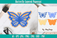 Butterfly Layered Papercut SVG Bundle 12 - CraftNest - Digital Crafting and Art