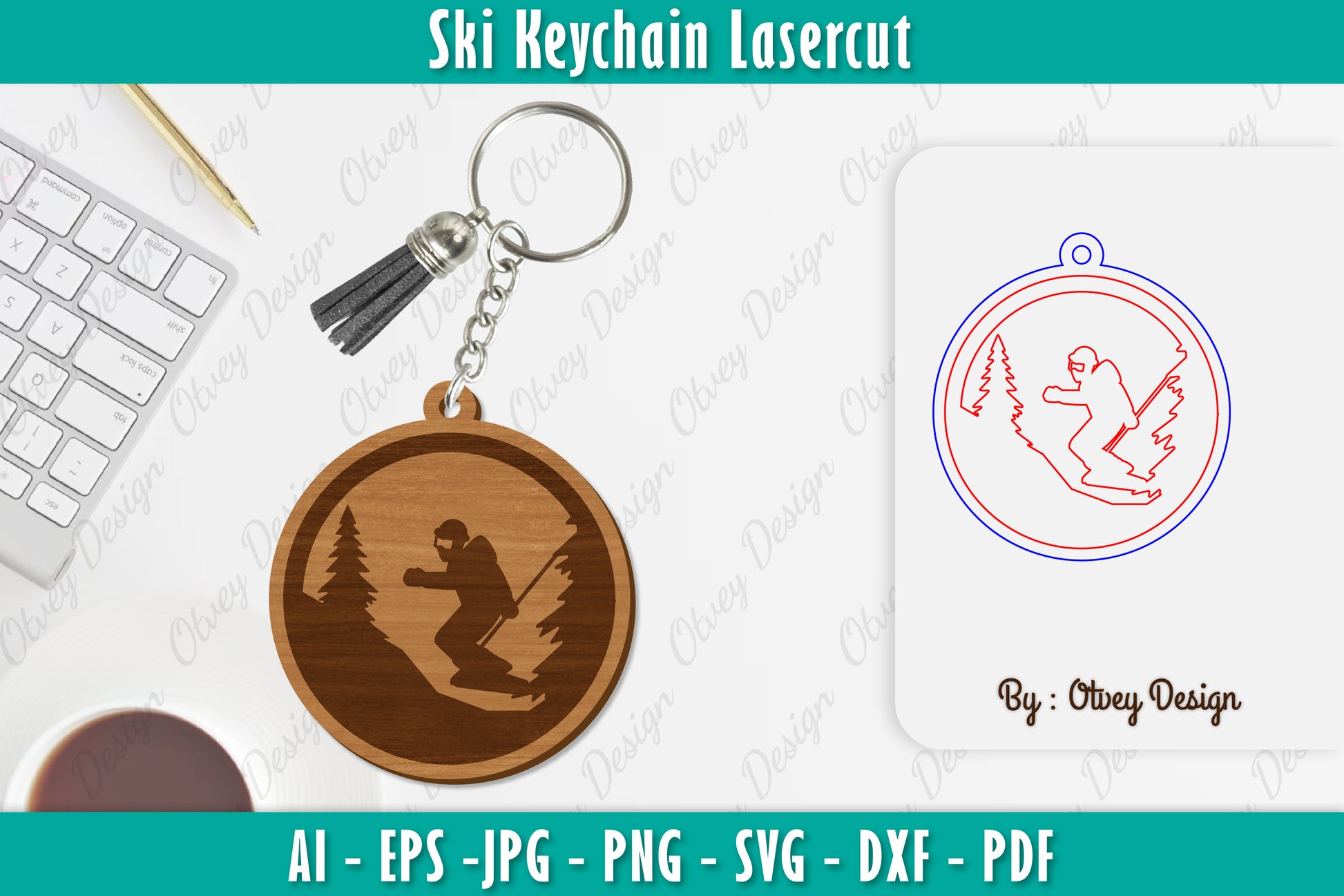 Ski Keychain Lasercut SVG Bundle 5 - CraftNest - Digital Crafting and Art