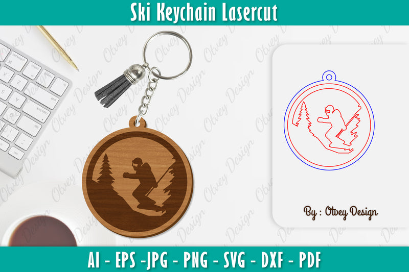 Ski Keychain Lasercut SVG Bundle 5 - CraftNest - Digital Crafting and Art