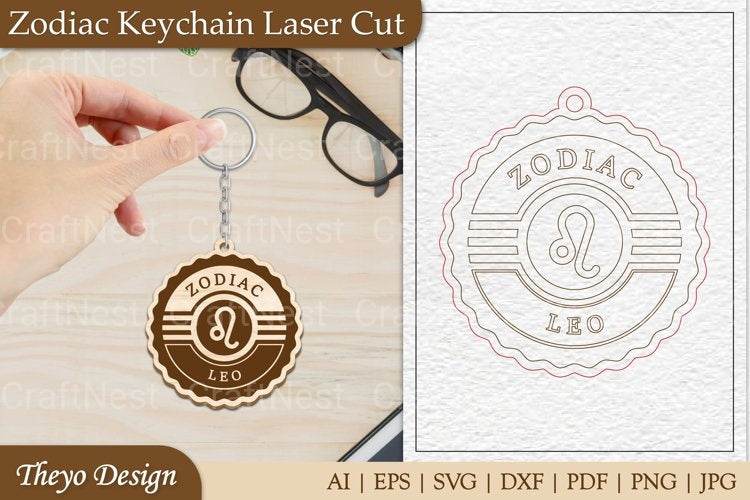 Zodiac Keychain SVG Bundle
