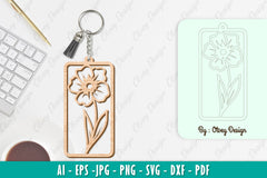 Flower Keychain SVG Bundle 8 - CraftNest - Digital Crafting and Art