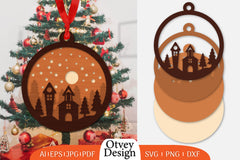 Christmas Scene Ornament Lasercut SVG Bundle 5 - CraftNest - Digital Crafting and Art