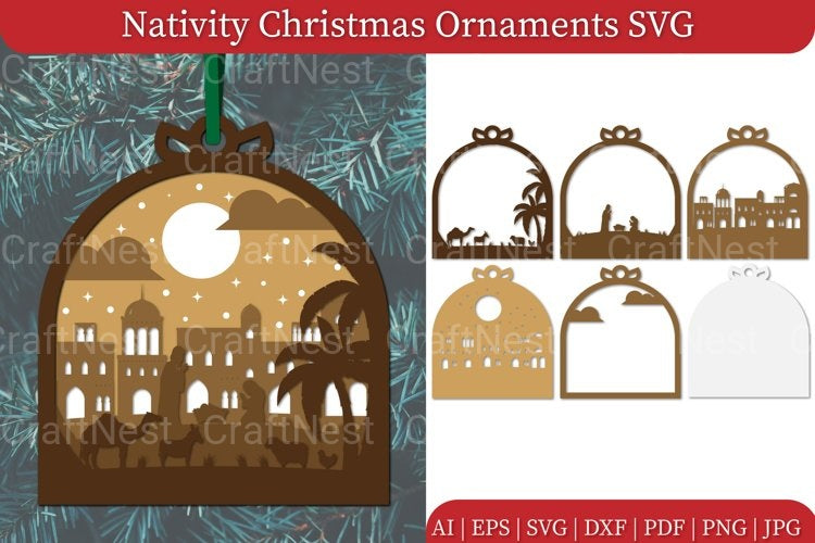 Nativity Christmas Ornament SVG Bundle