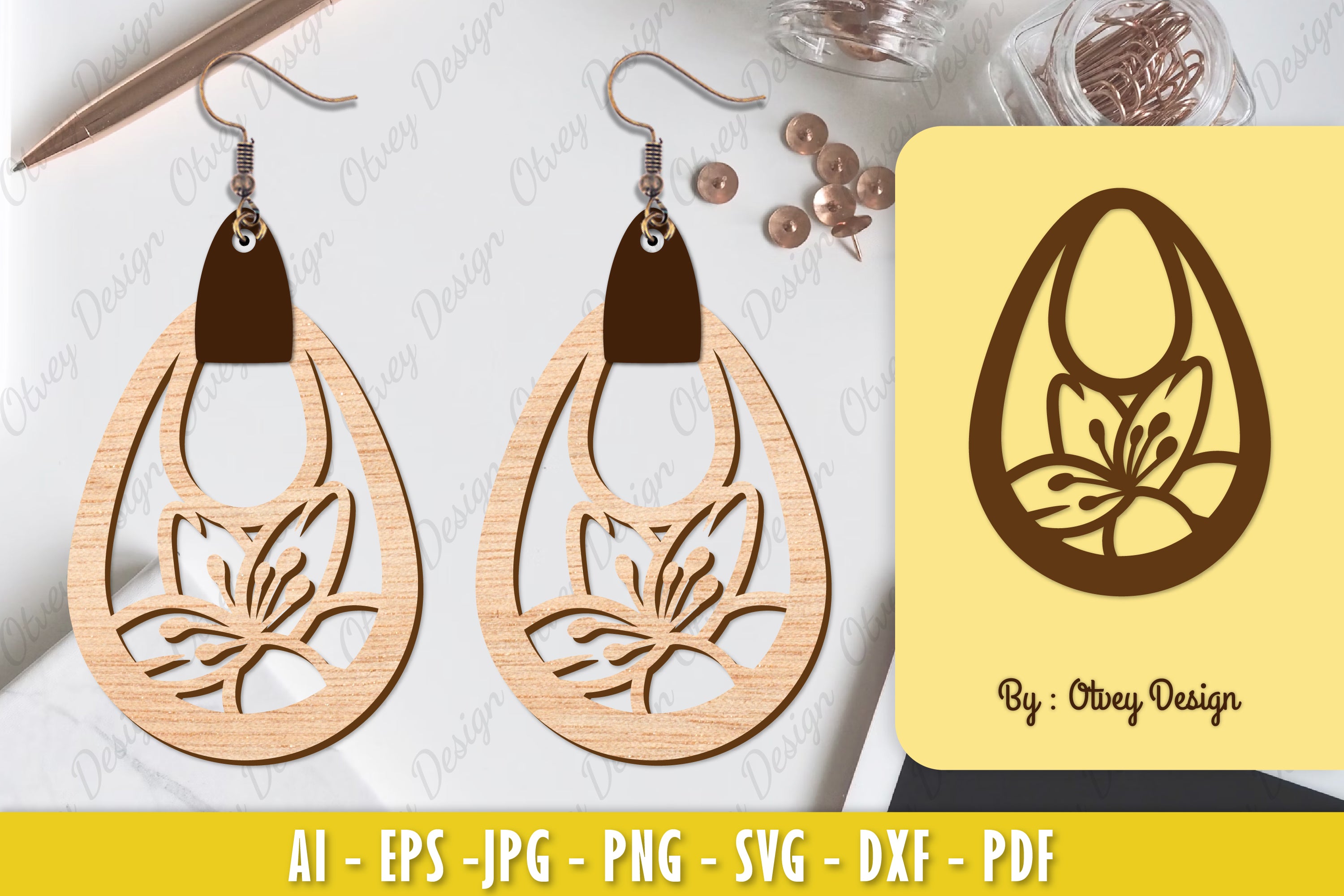 Flower Earring Laser Cut SVG Bundle 56 - CraftNest - Digital Crafting and Art