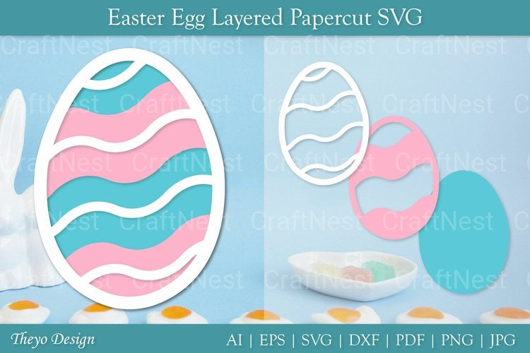 Easter Egg Layered Papercut SVG Bundle