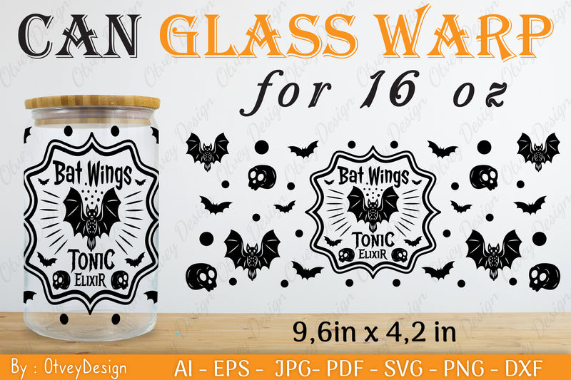 Halloween 16 oz Can Glass Wrap SVG Bundle 14 - CraftNest - Digital Crafting and Art