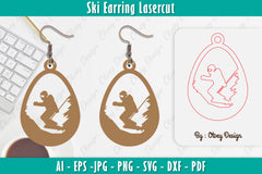 Ski Earring Laser Cut SVG Bundle 13 - CraftNest - Digital Crafting and Art