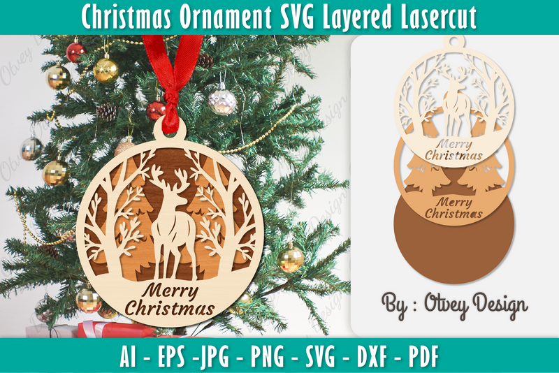 Christmas Ornaments Layered Lasercut SVG Bundle 9 - CraftNest - Digital Crafting and Art
