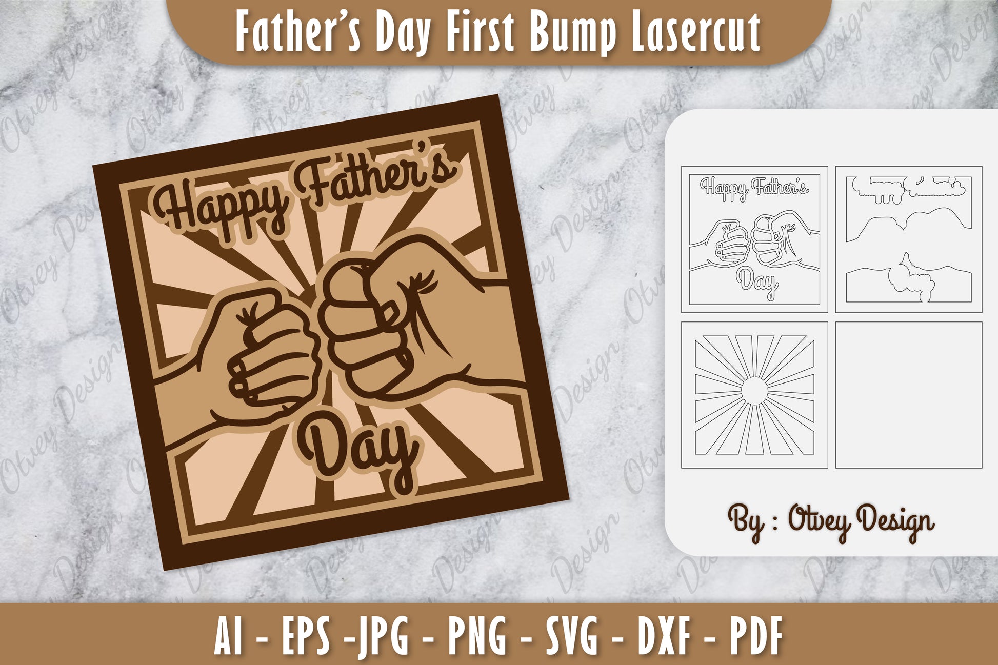 Father's Day Fist Bump Layered Laser Cut SVG Bundle 6 - CraftNest - Digital Crafting and Art