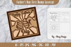 Father's Day Fist Bump Layered Laser Cut SVG Bundle 6 - CraftNest - Digital Crafting and Art