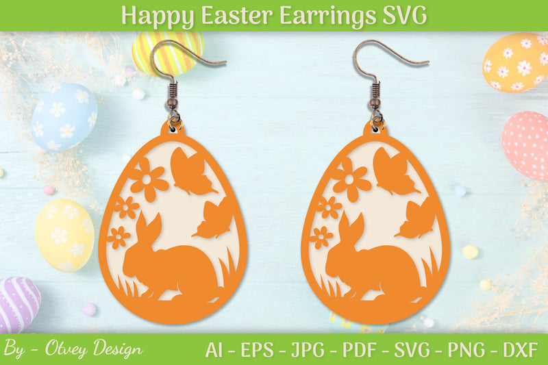 Easter Bunny Earring SVG Layered Bundle 7 - CraftNest - Digital Crafting and Art