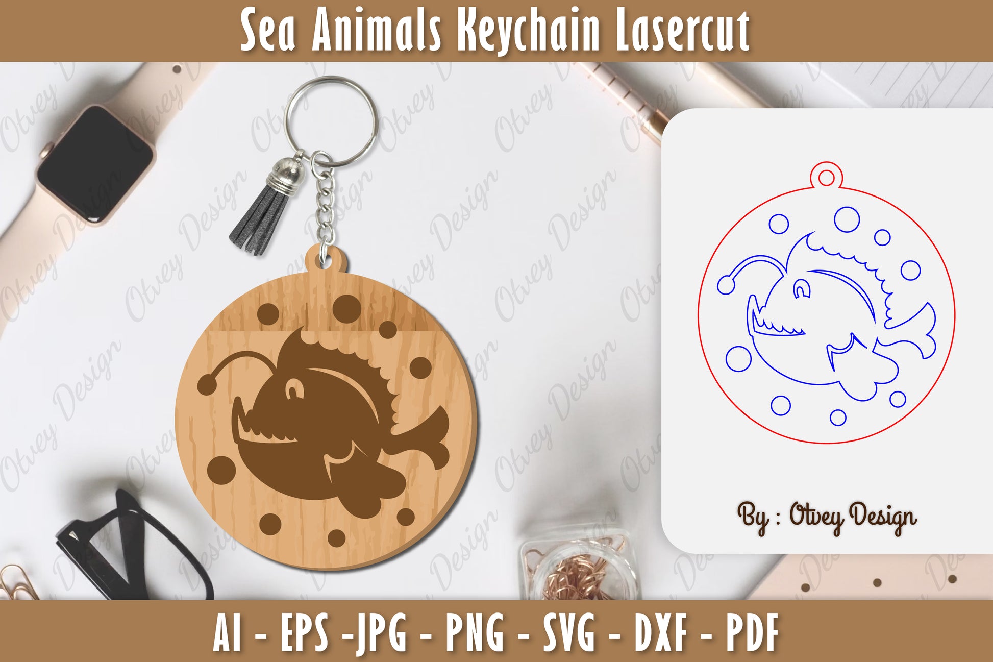Keychain Sea Animals Laser Cut SVG Bundle 21 - CraftNest - Digital Crafting and Art