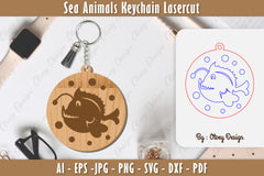 Keychain Sea Animals Laser Cut SVG Bundle 21 - CraftNest - Digital Crafting and Art