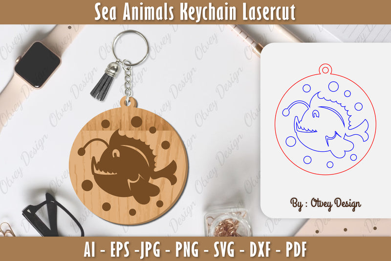 Keychain Sea Animals Laser Cut SVG Bundle 21 - CraftNest - Digital Crafting and Art