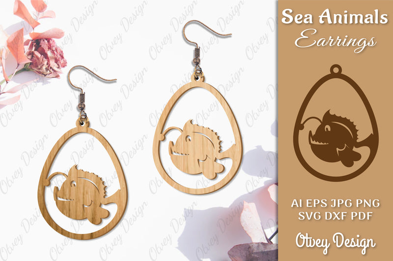 Sea Animals Earrings Laser Cut SVG Bundle 50 - CraftNest - Digital Crafting and Art