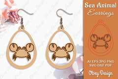 Earring Sea Animal Laser Cut SVG Bundle 7 - CraftNest - Digital Crafting and Art