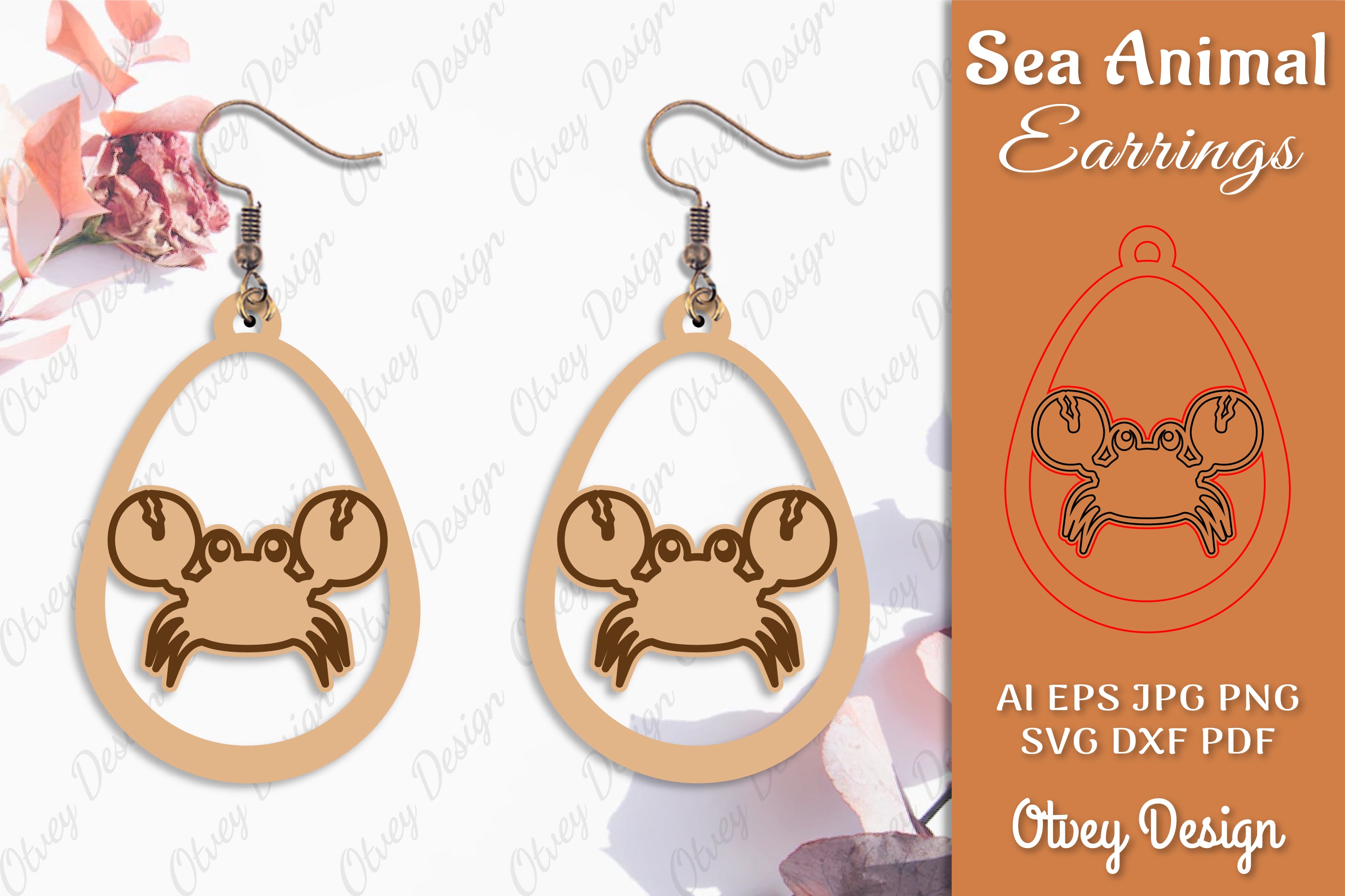 Earring Sea Animal Laser Cut SVG Bundle 7 - CraftNest - Digital Crafting and Art