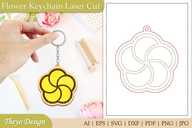 Flower Keychain SVG Bundle
