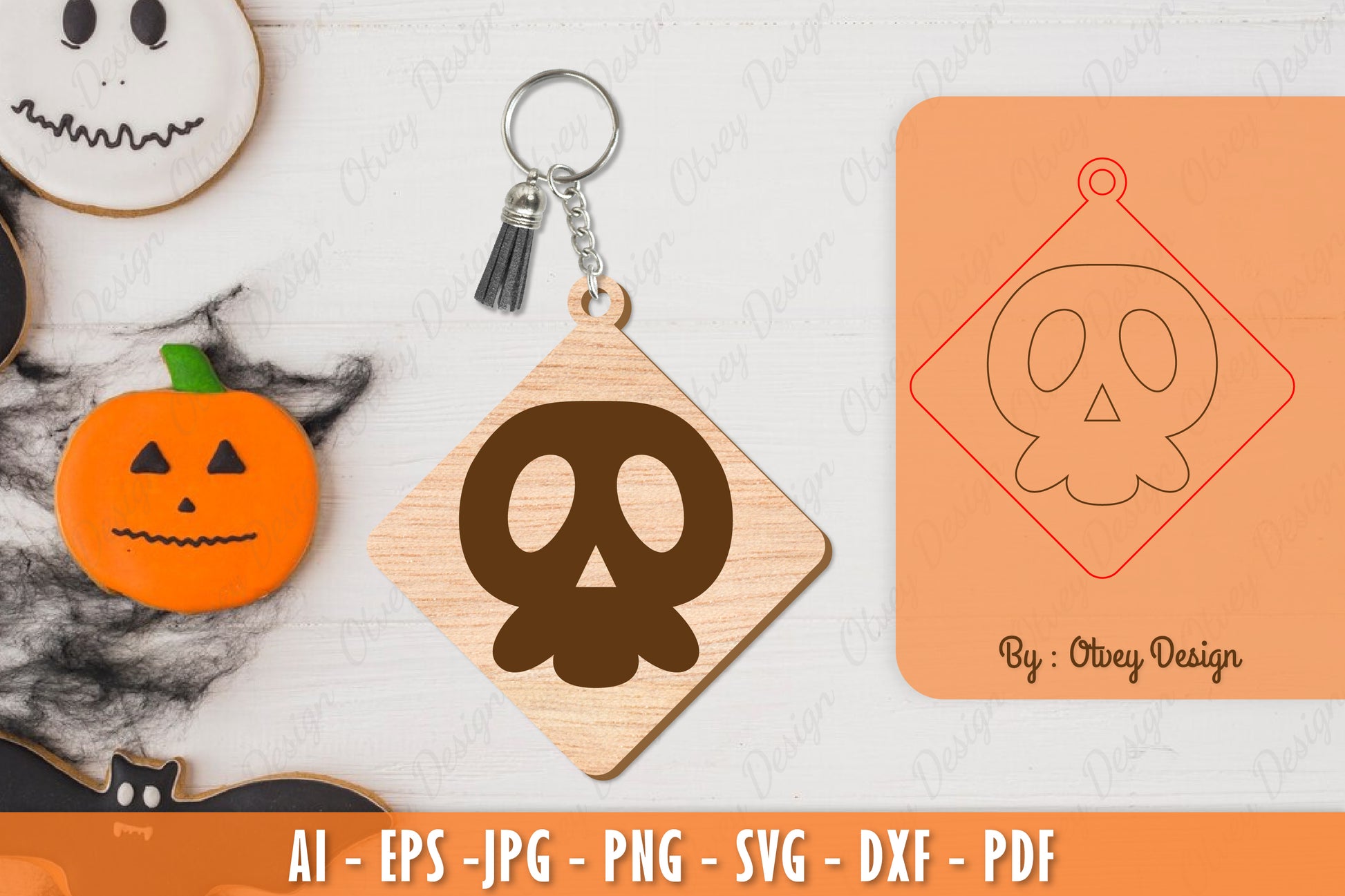 Halloween Keychain Laser Cut SVG Bundle 41 - CraftNest - Digital Crafting and Art
