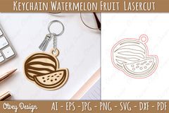 Watermelon Fruit Keychain SVG Bundle - CraftNest - Digital Crafting and Art