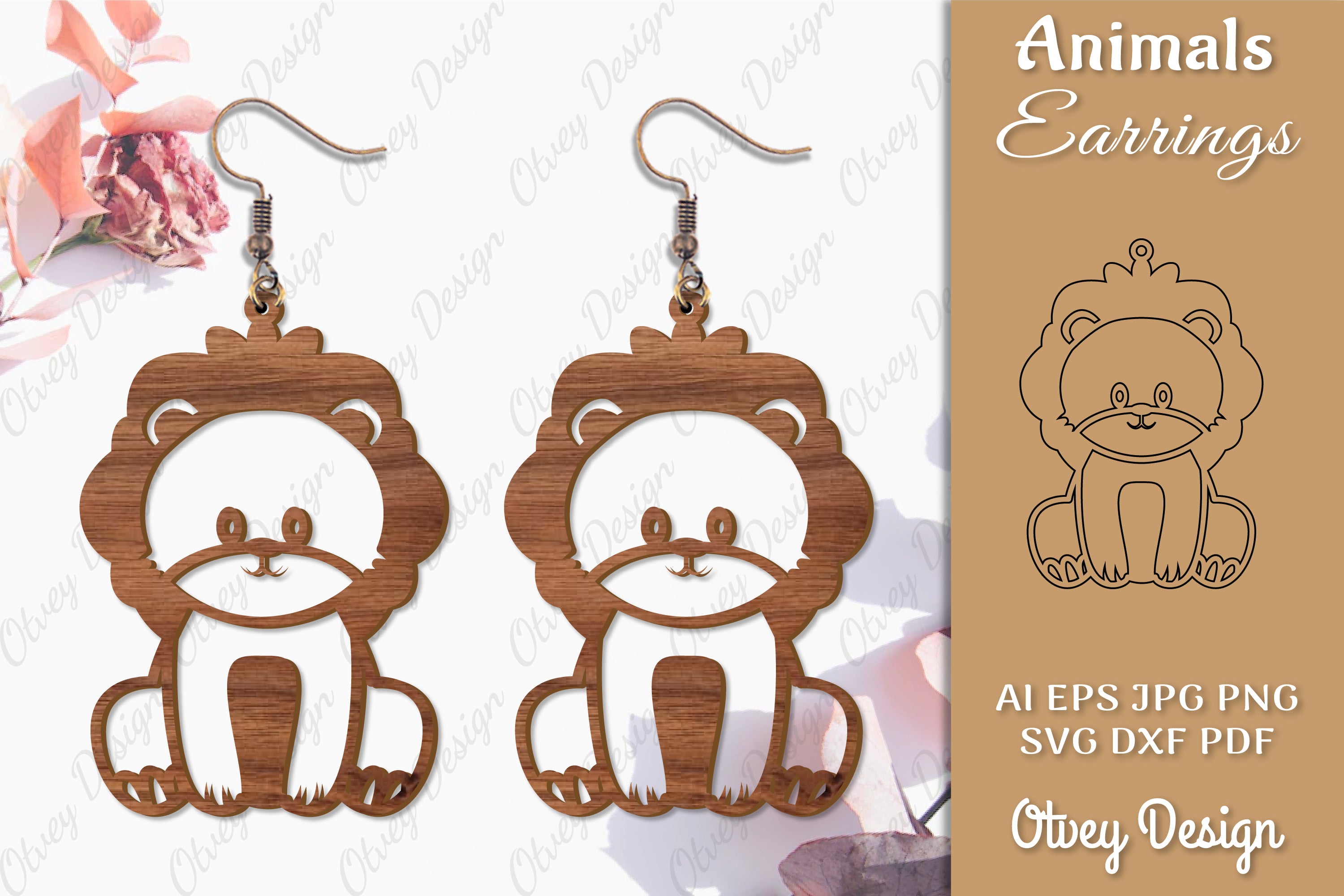 Animal Earrings SVG Bundle 12 - CraftNest - Digital Crafting and Art