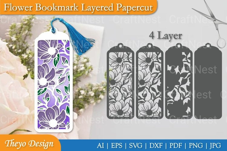 Flower Layered Papercut SVG Bundle