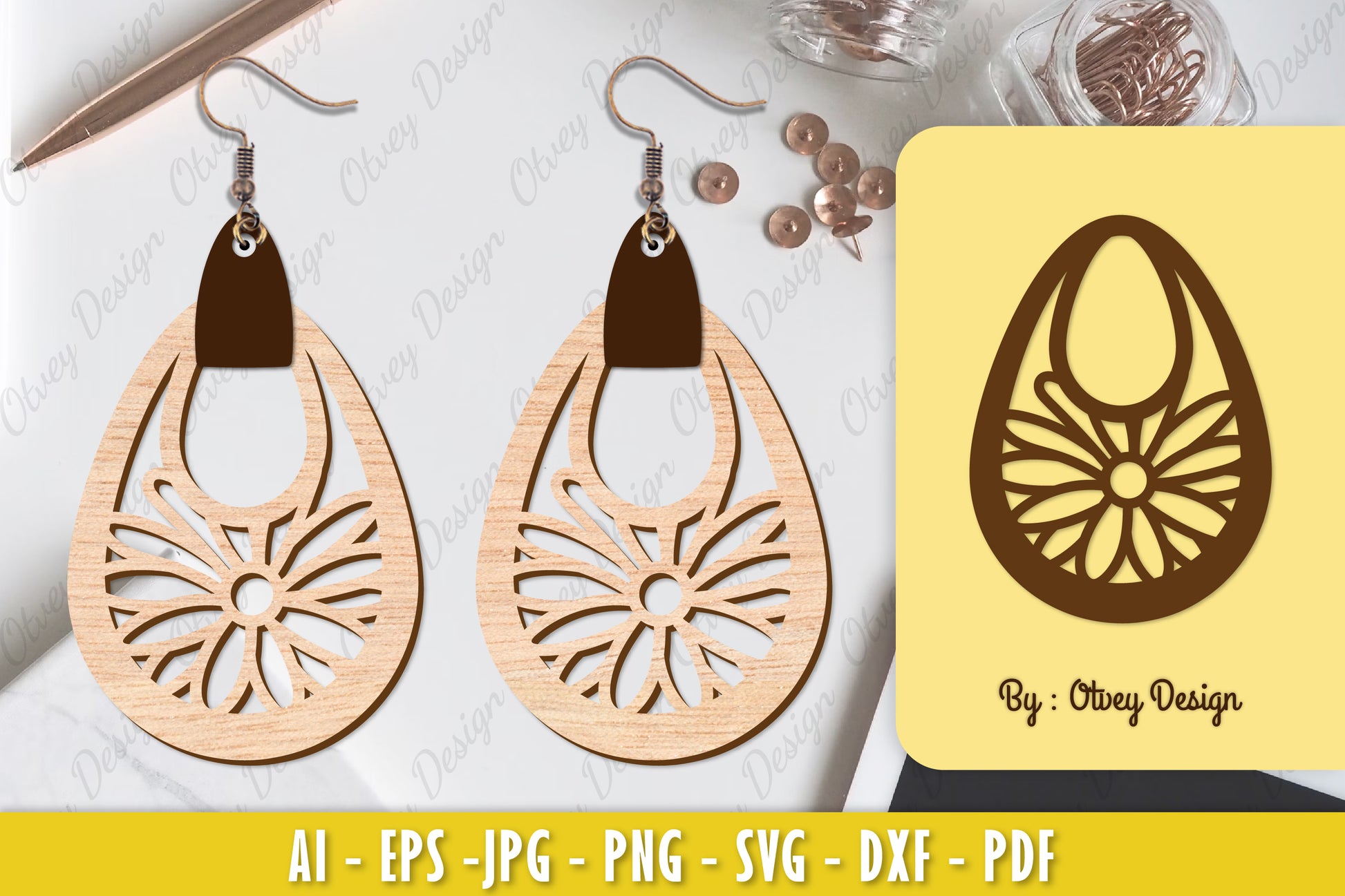 Flower Earring Laser Cut SVG Bundle 57 - CraftNest - Digital Crafting and Art