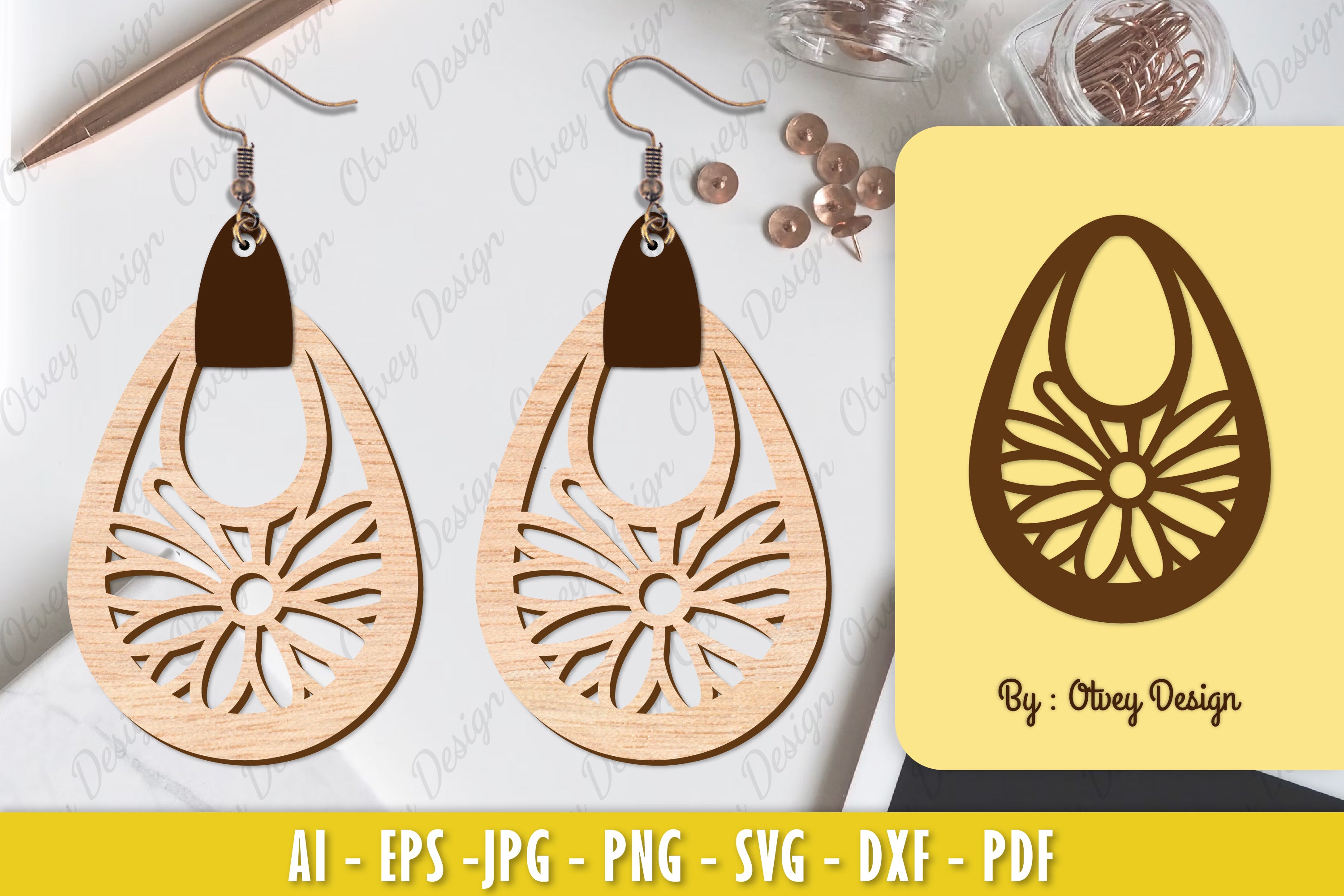 Flower Earring Laser Cut SVG Bundle 57 - CraftNest - Digital Crafting and Art