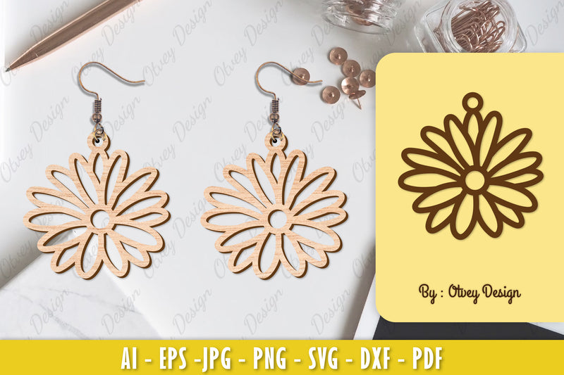 Flower Earring Laser Cut SVG Bundle 77 - CraftNest - Digital Crafting and Art