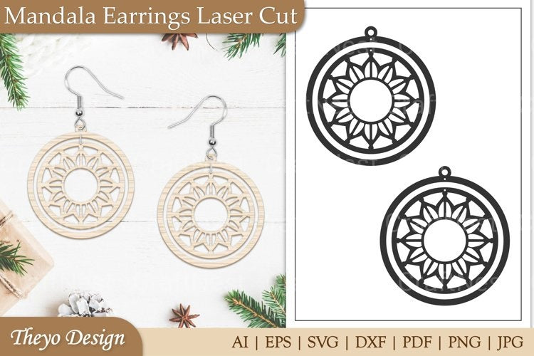Earrings Mandala SVG Bundle