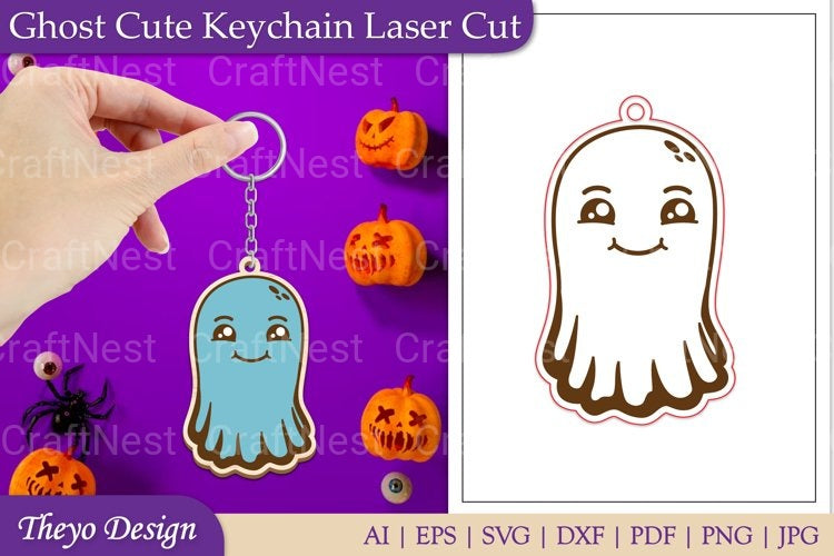 Ghost Keychain SVG Bundle