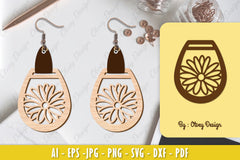 Flower Earring Laser Cut SVG Bundle 87 - CraftNest - Digital Crafting and Art