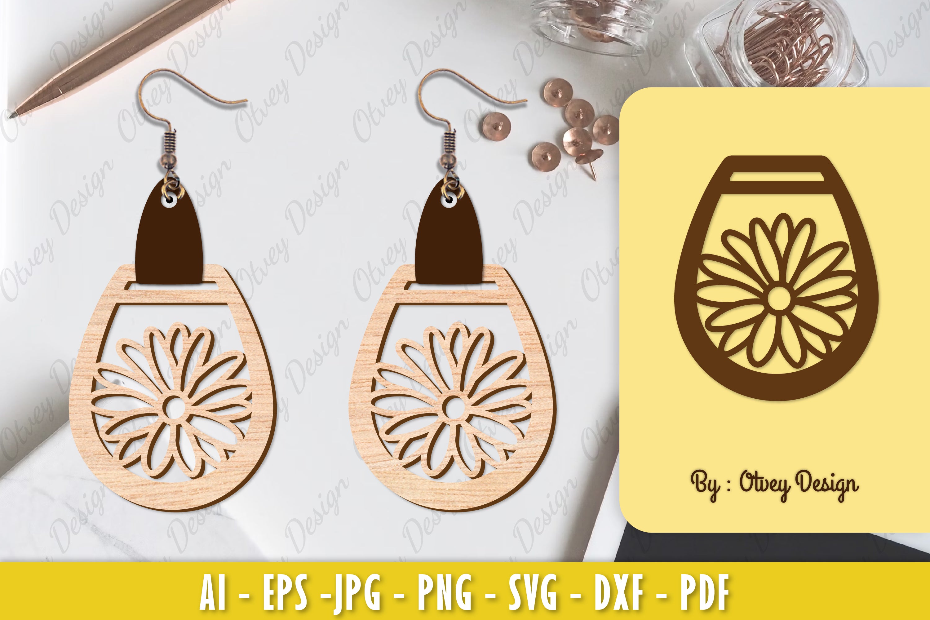 Flower Earring Laser Cut SVG Bundle 87 - CraftNest - Digital Crafting and Art