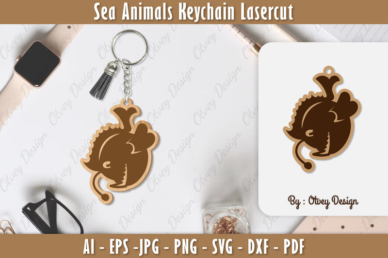 Keychain Sea Animals Laser Cut SVG Bundle 9 - CraftNest - Digital Crafting and Art