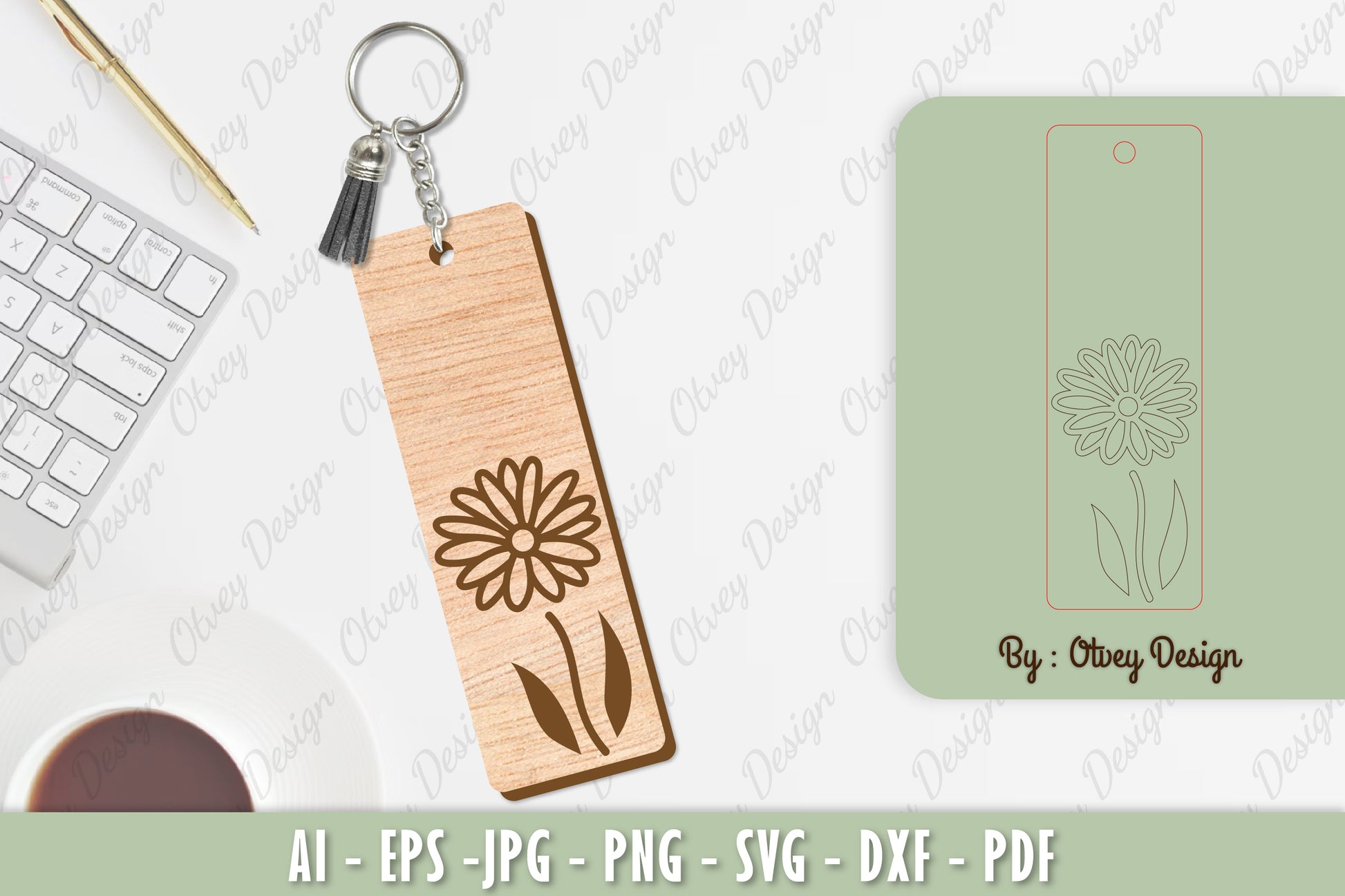 Flower Keychain Laser Cut SVG Bundle 47 - CraftNest - Digital Crafting and Art