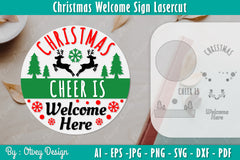 Christmas Welcome Sign SVG Bundle 9 - CraftNest - Digital Crafting and Art