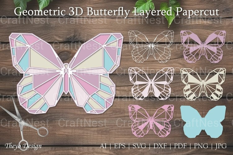 Geometric D Butterfly SVG Bundle