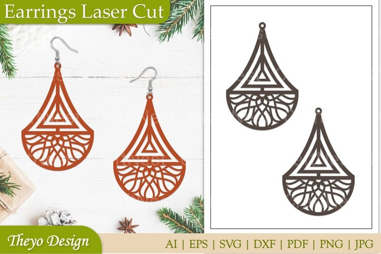 Lasercut Mandala Earrings SVG Bundle