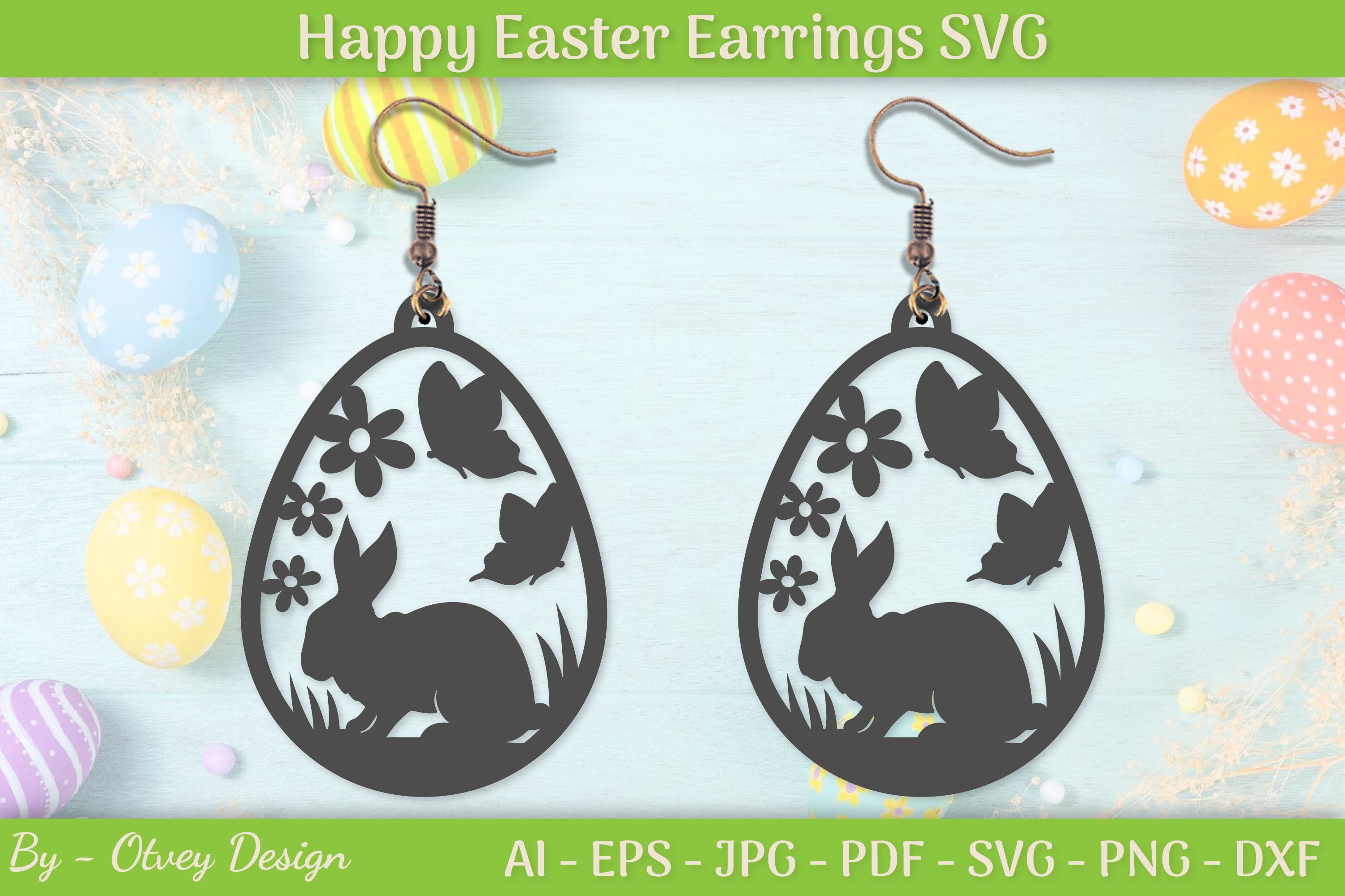 Easter Bunny Earring SVG Bundle 24 - CraftNest - Digital Crafting and Art