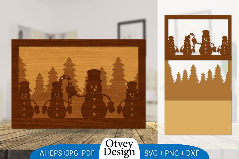 Snowman Layered Lasercut SVG Bundle 7 - CraftNest - Digital Crafting and Art