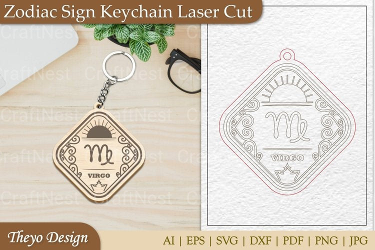 Zodiac Keychain SVG Bundle