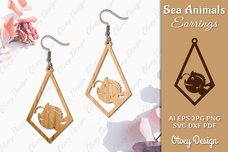 Sea Animals Earrings Laser Cut SVG Bundle 40 - CraftNest - Digital Crafting and Art
