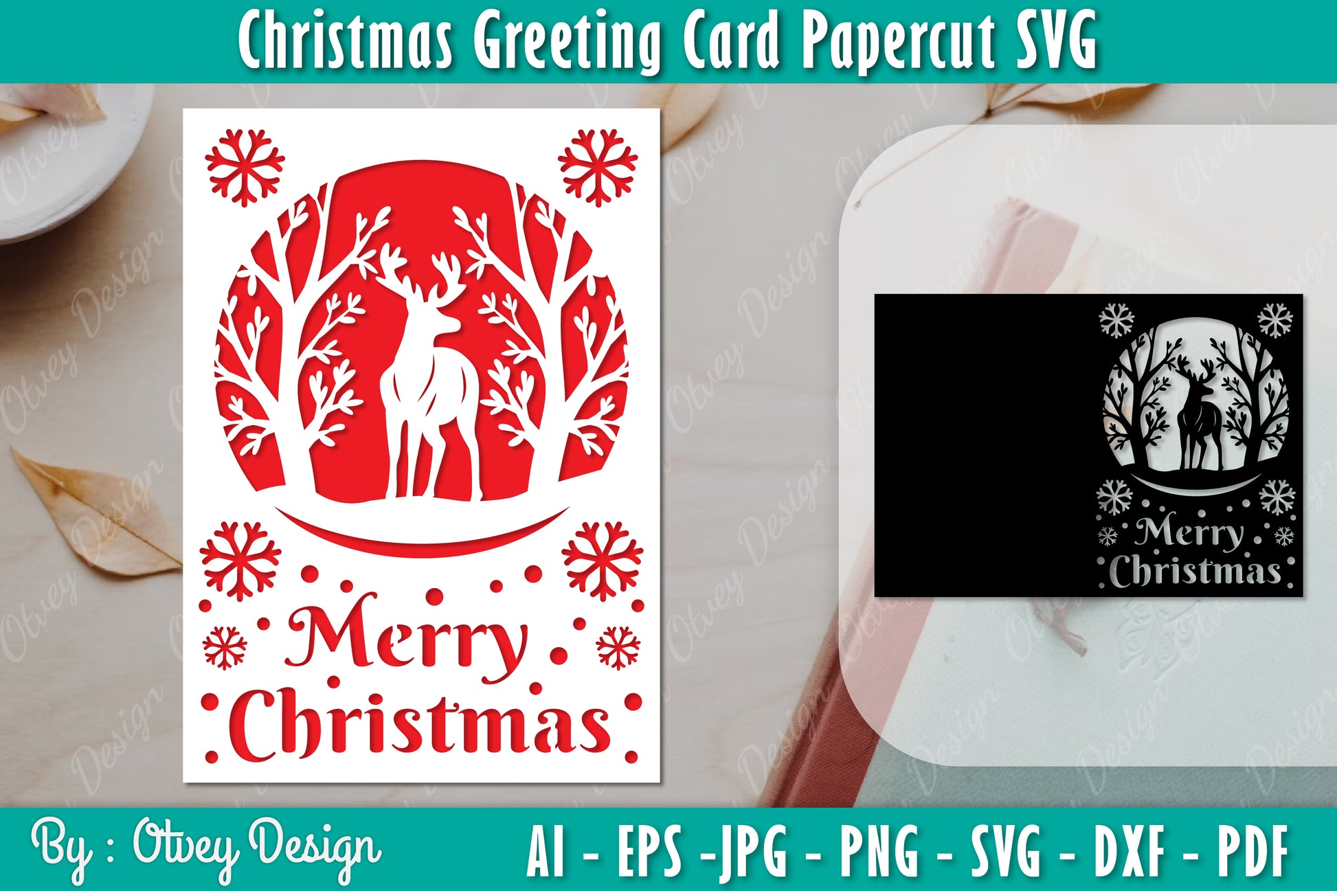 Christmas Greeting Card SVG Bundle 8 - CraftNest - Digital Crafting and Art