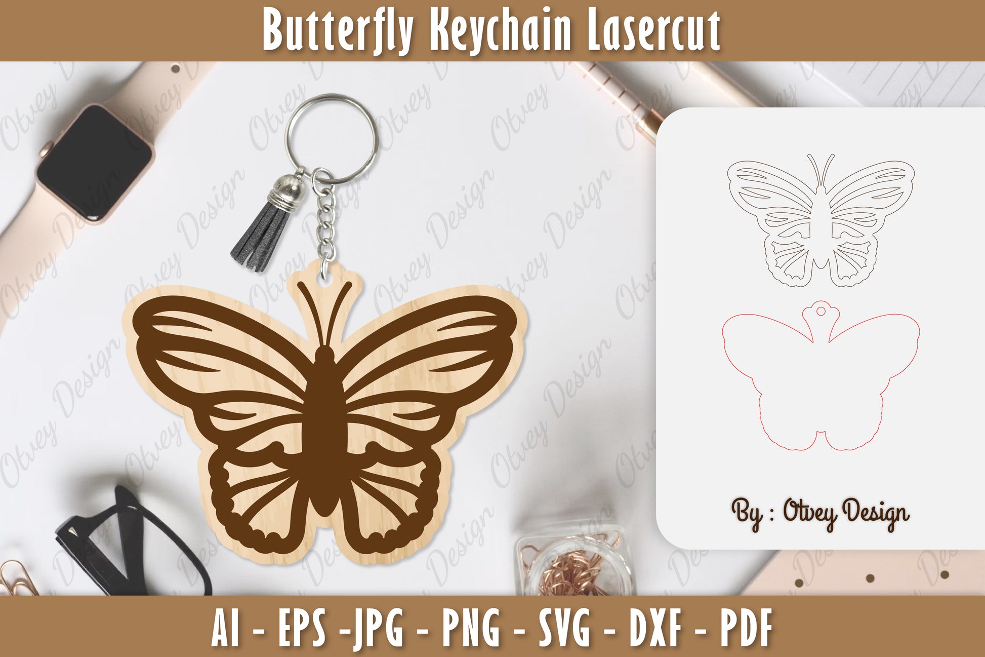 Butterfly Keychain Lasercut SVG Bundle 29 - CraftNest - Digital Crafting and Art